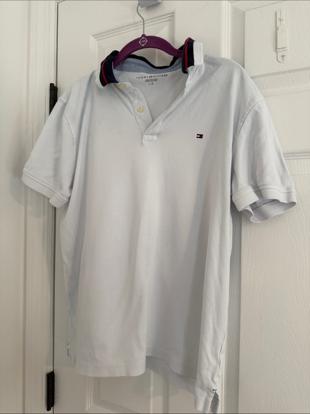 Tommy Hilfiger White Polo with Navy and Red Trim